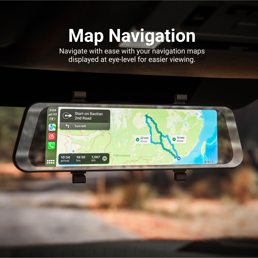 9.66” Touch Screen DVR Mirror Monitor with Smart Display