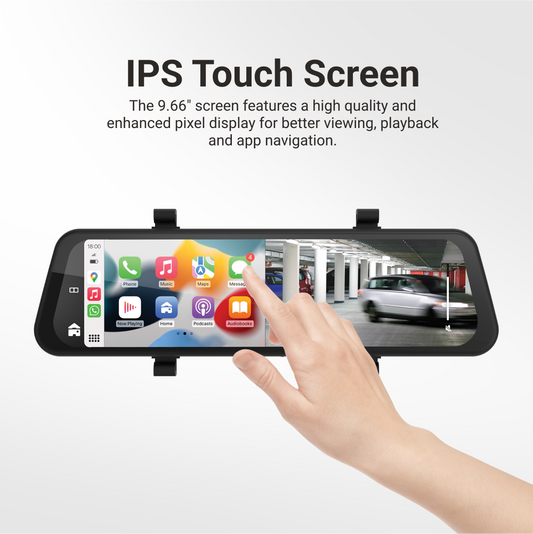 9.66” Touch Screen DVR Mirror Monitor with Smart Display